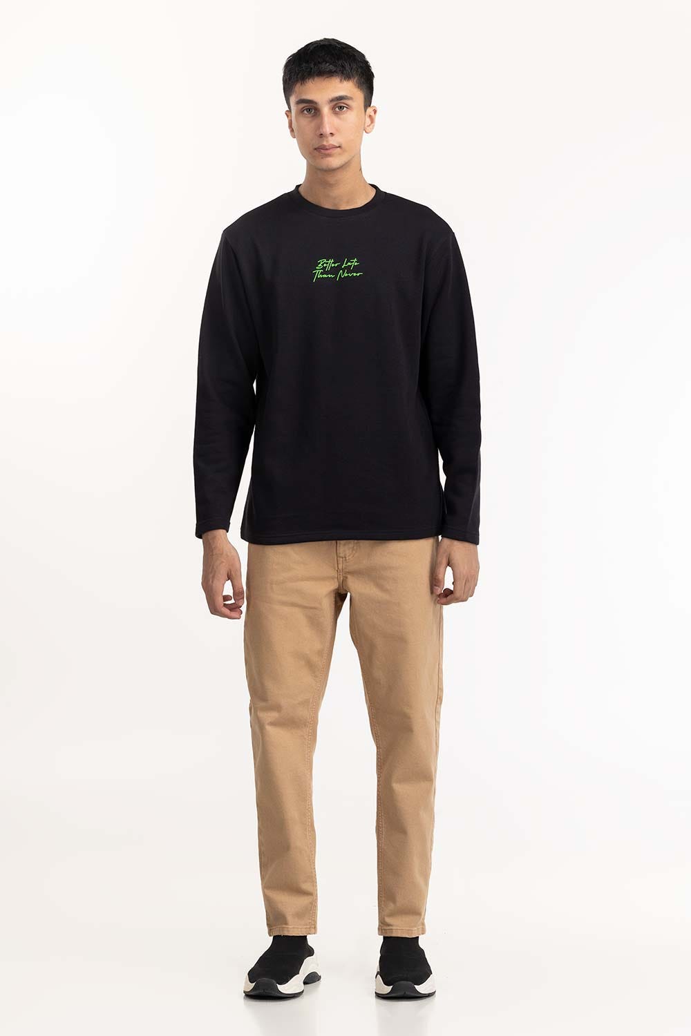 Black Print  T-Shirt 224-113-028