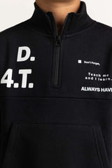 Black Printed Knitted Jacket 224-312-013