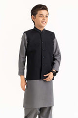 Black Stylized Waist Coat KWC-PD23-004