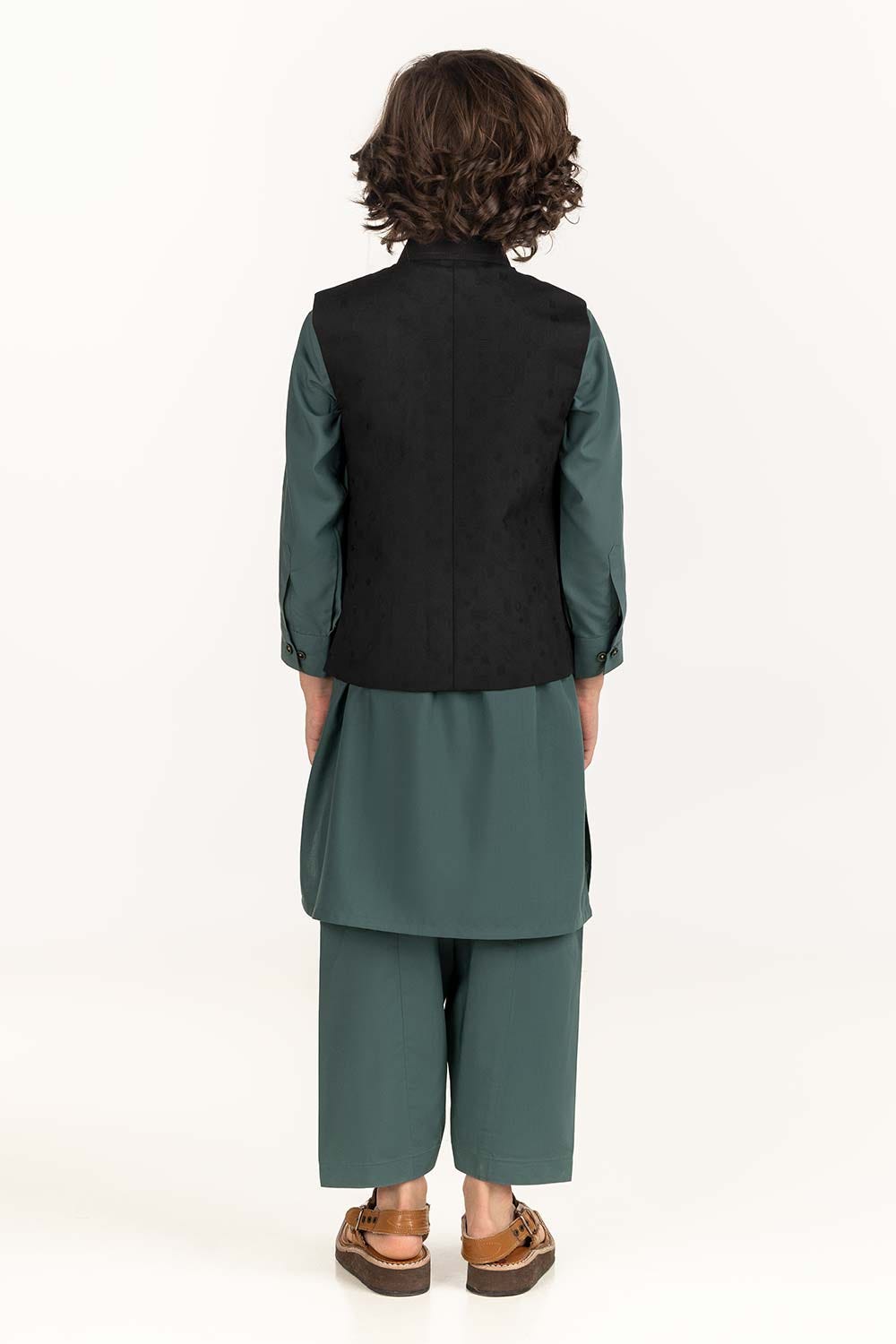 Black Stylized Waist Coat KWC-PD23-007