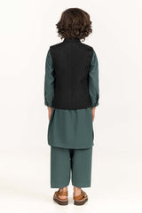 Black Stylized Waist Coat KWC-PD23-007