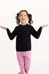 Toddler Girl Black Sweater 224-614-300
