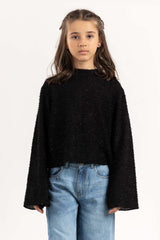 Girls Black Sweatshirt 224-412-072