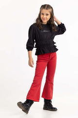 Junior Girl Black T-Shirt JGKT-2210042