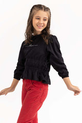 Junior Girl Black T-Shirt JGKT-2210042