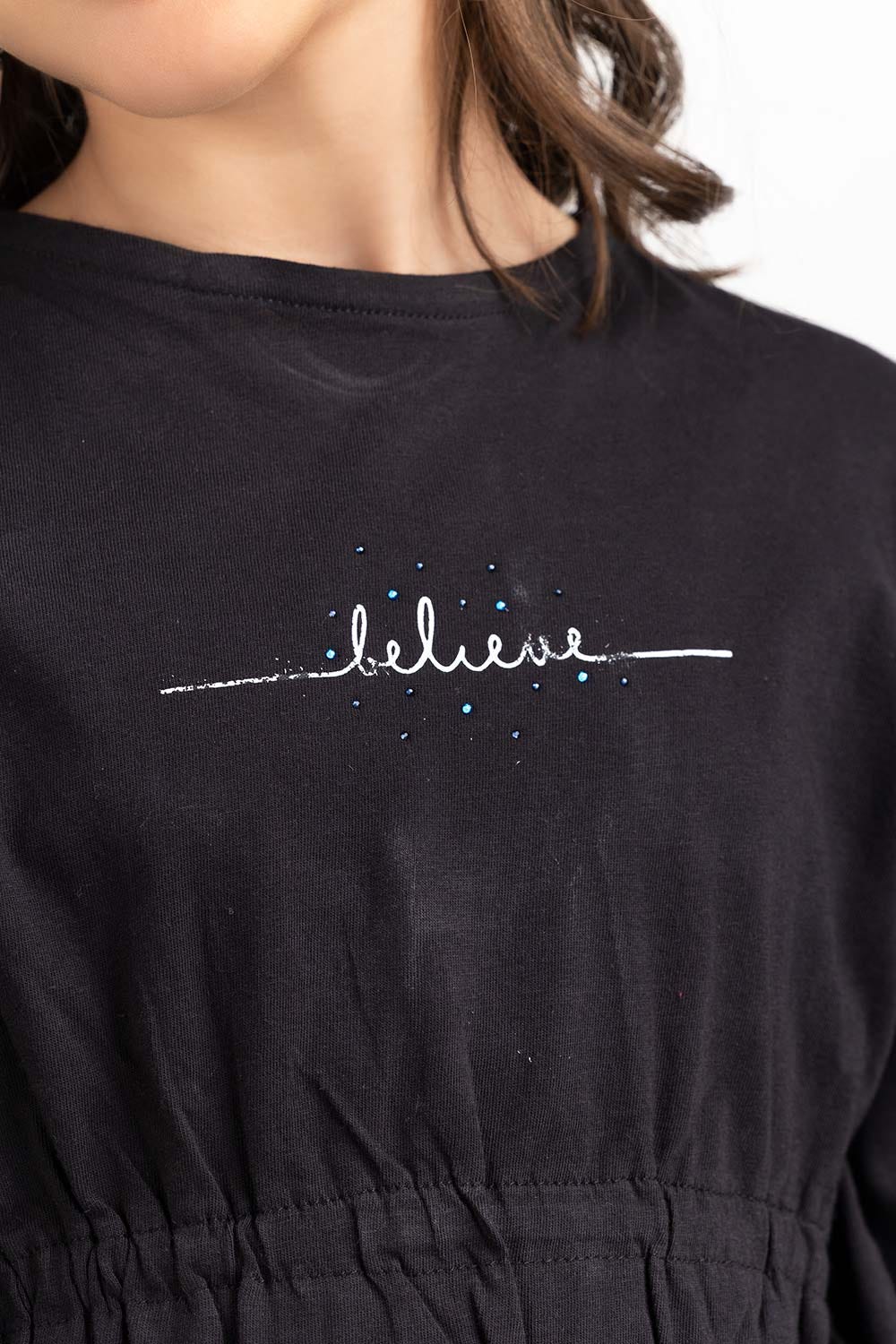 Junior Girl Black T-Shirt JGKT-2210042