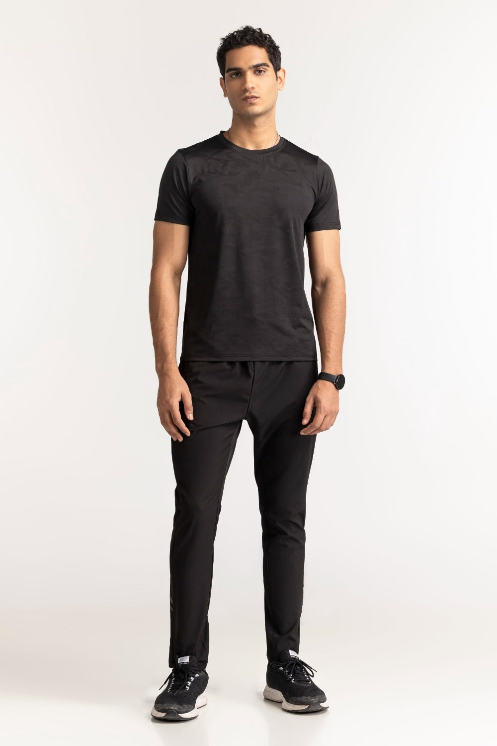 Black Textured Tee AW-TS24-001