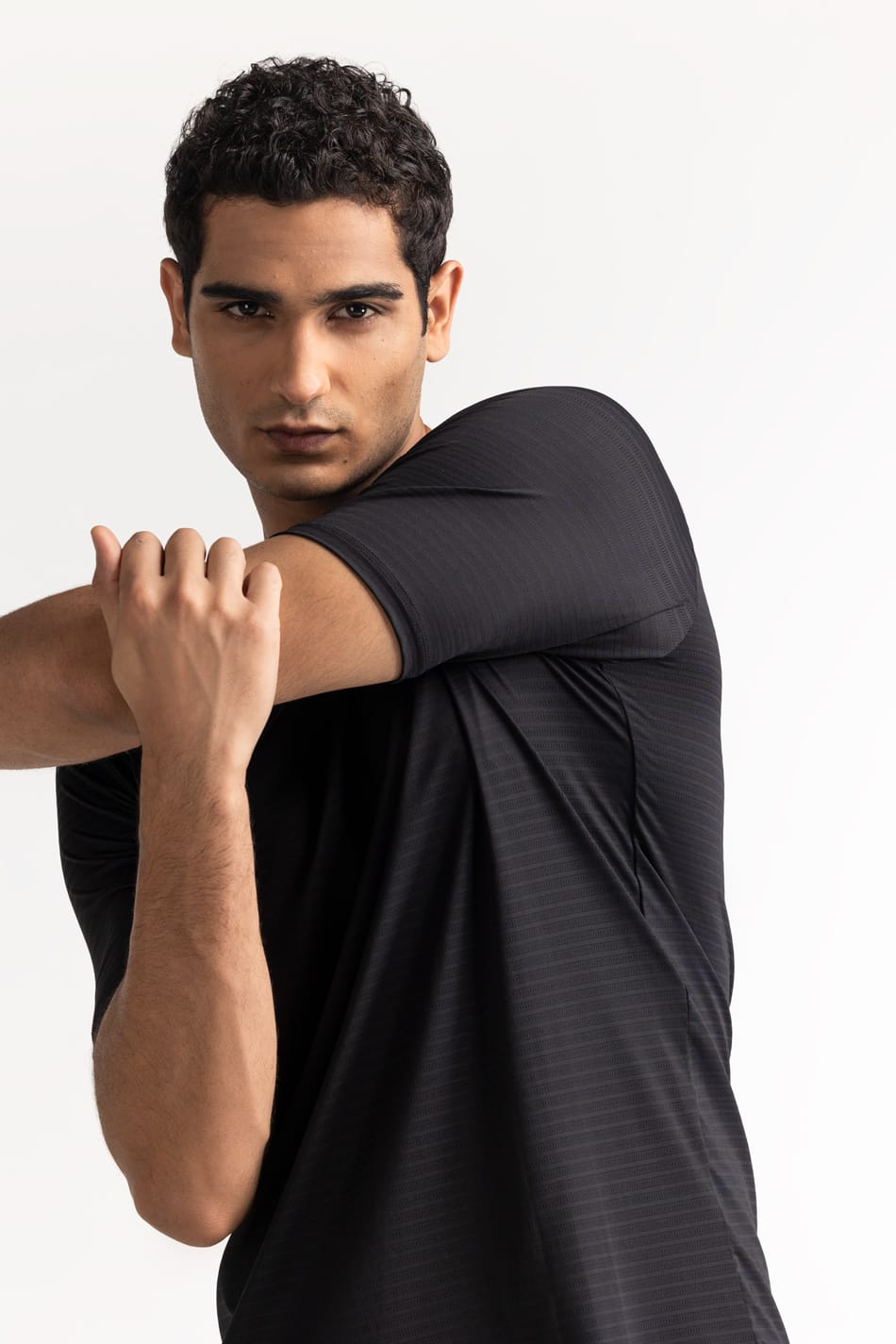 Black Textured Tee AW-TS24-011