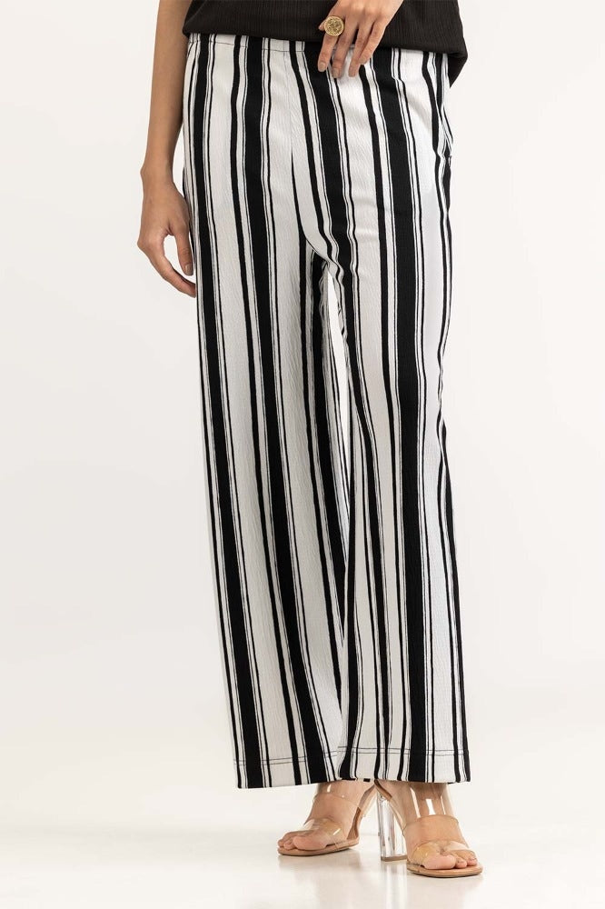 Black White Striped Trouser WM-TRKN23-103