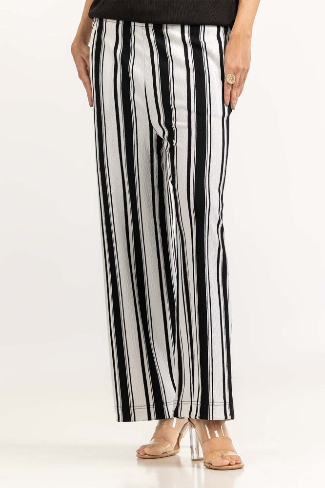 Black White Striped Trouser WM-TRKN23-103