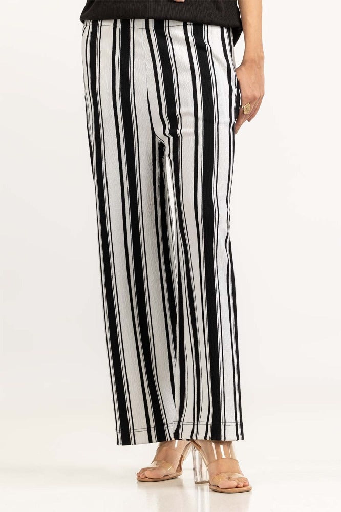 Black White Striped Trouser WM-TRKN23-103