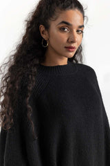 Black Knit Cape 224-211-056