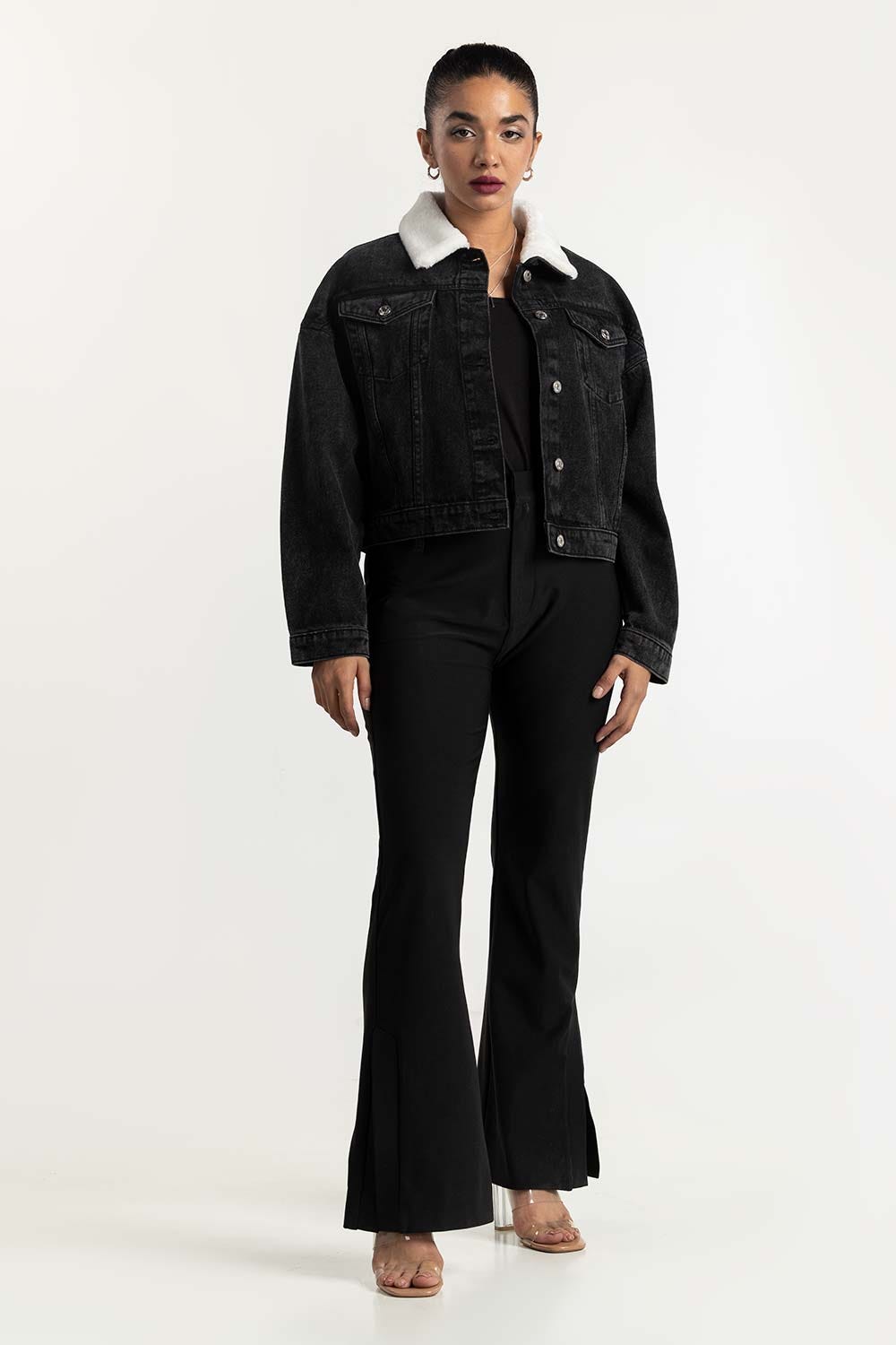Black Denim Jacket 224-210-031