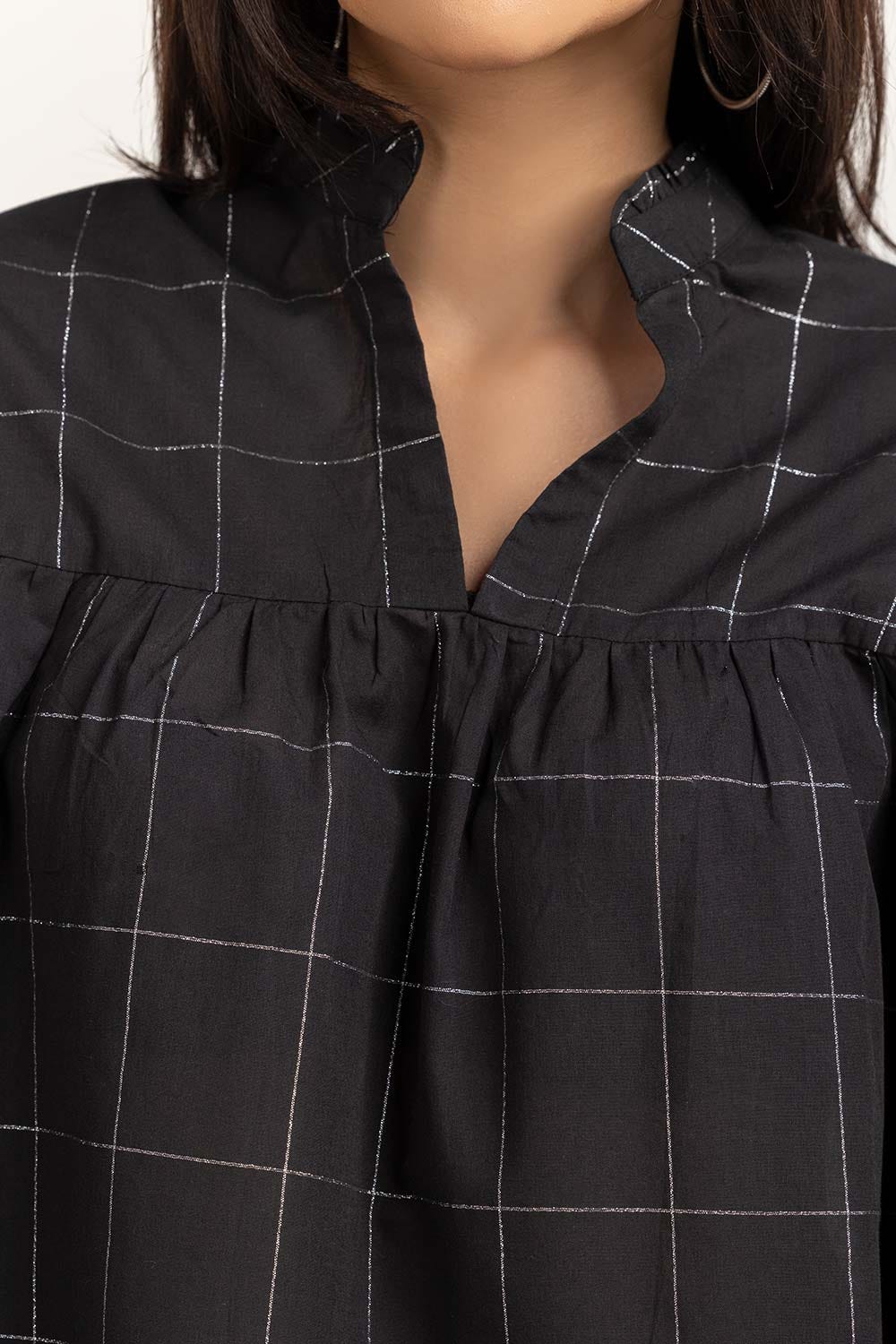 Black Woven Blouse 231-217-001