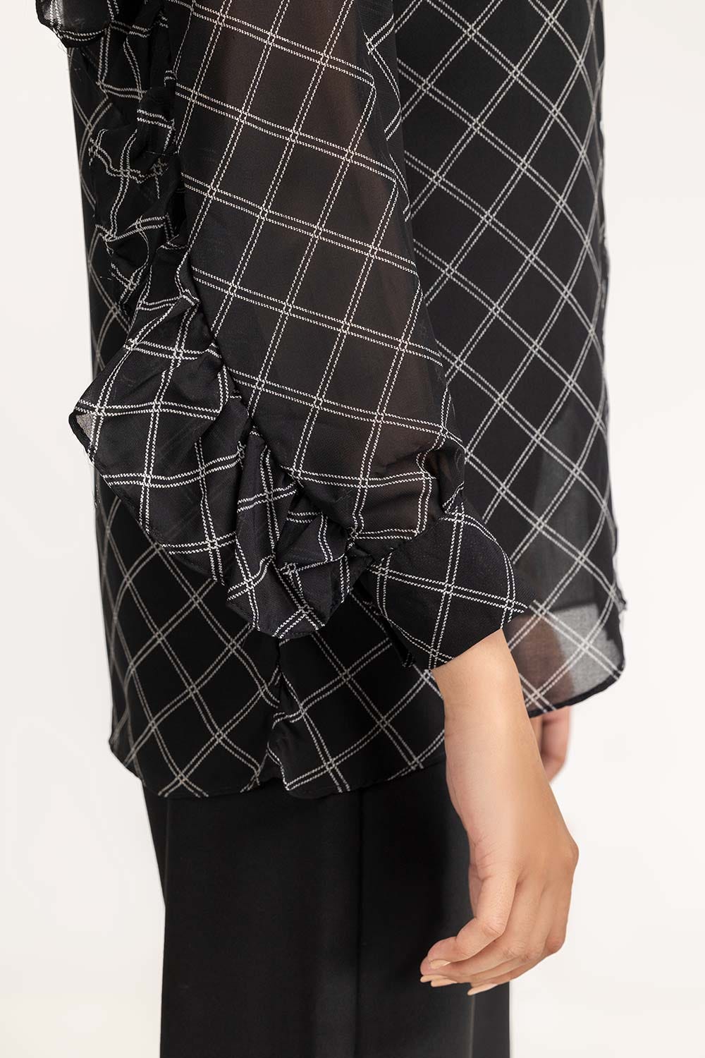 Black Woven Top 231-217-067
