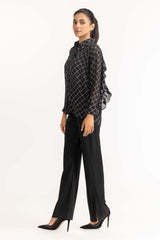 Black Woven Top 231-217-067