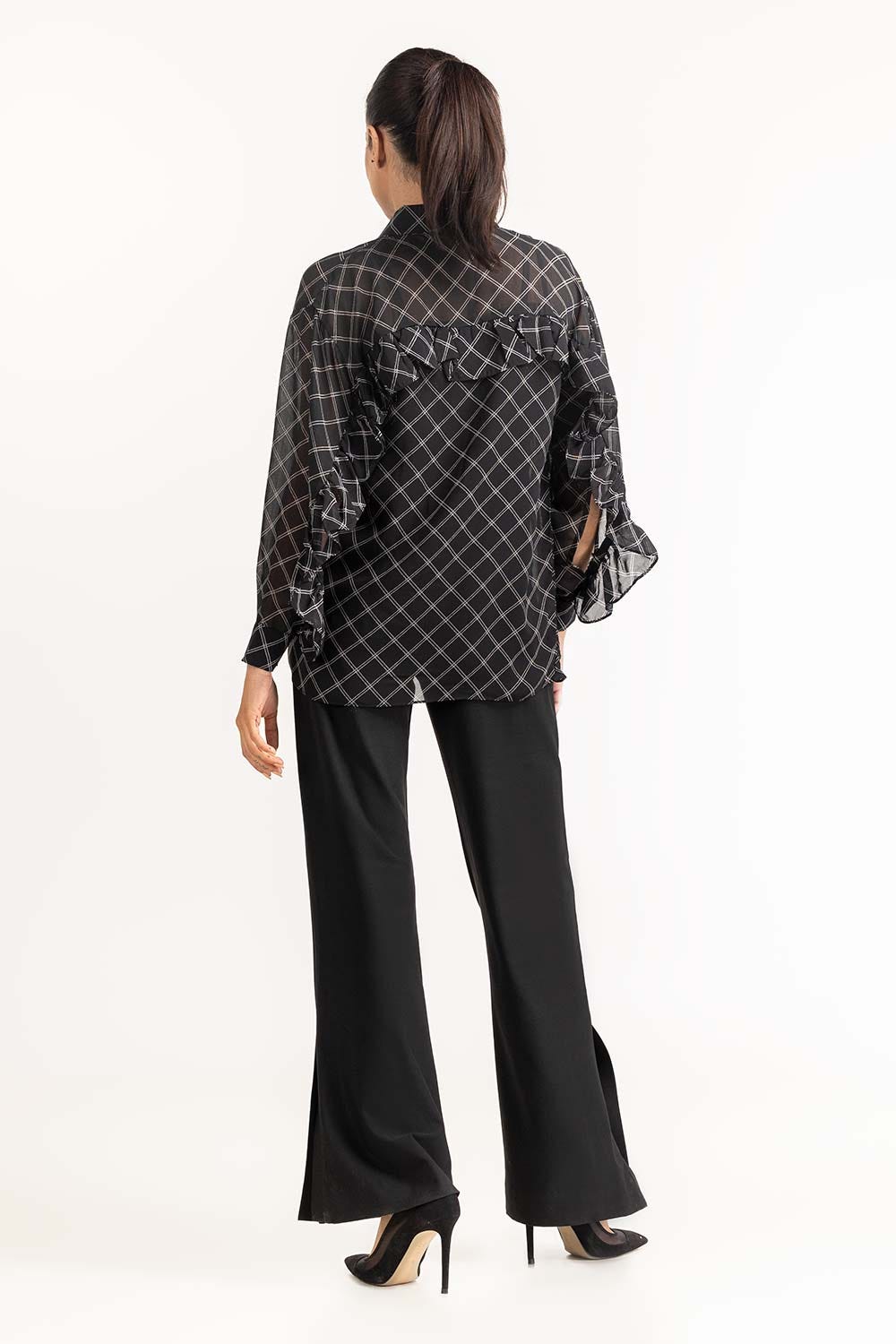 Black Woven Top 231-217-067