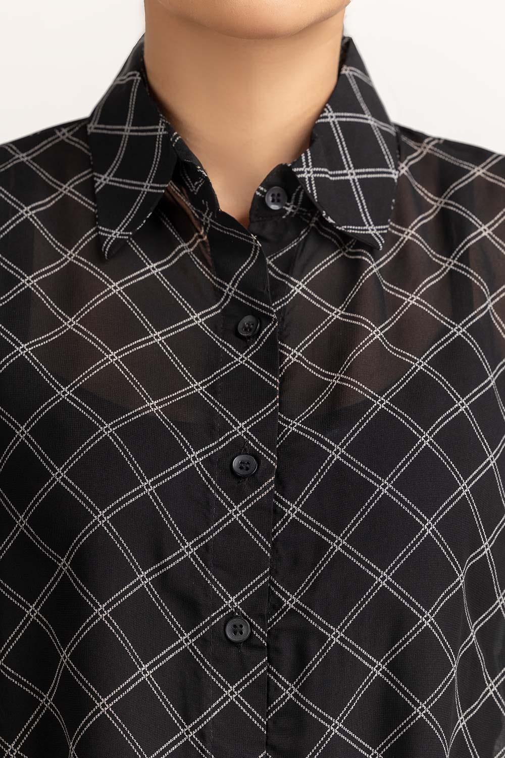 Black Woven Top 231-217-067