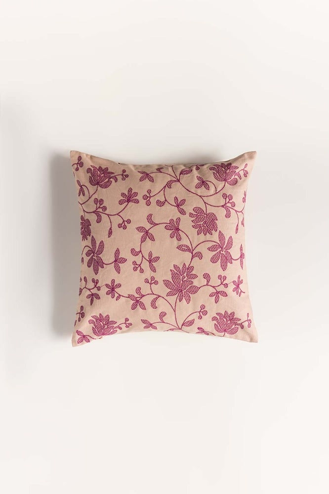 Bloom-Berry Embroidered Cushion Cover