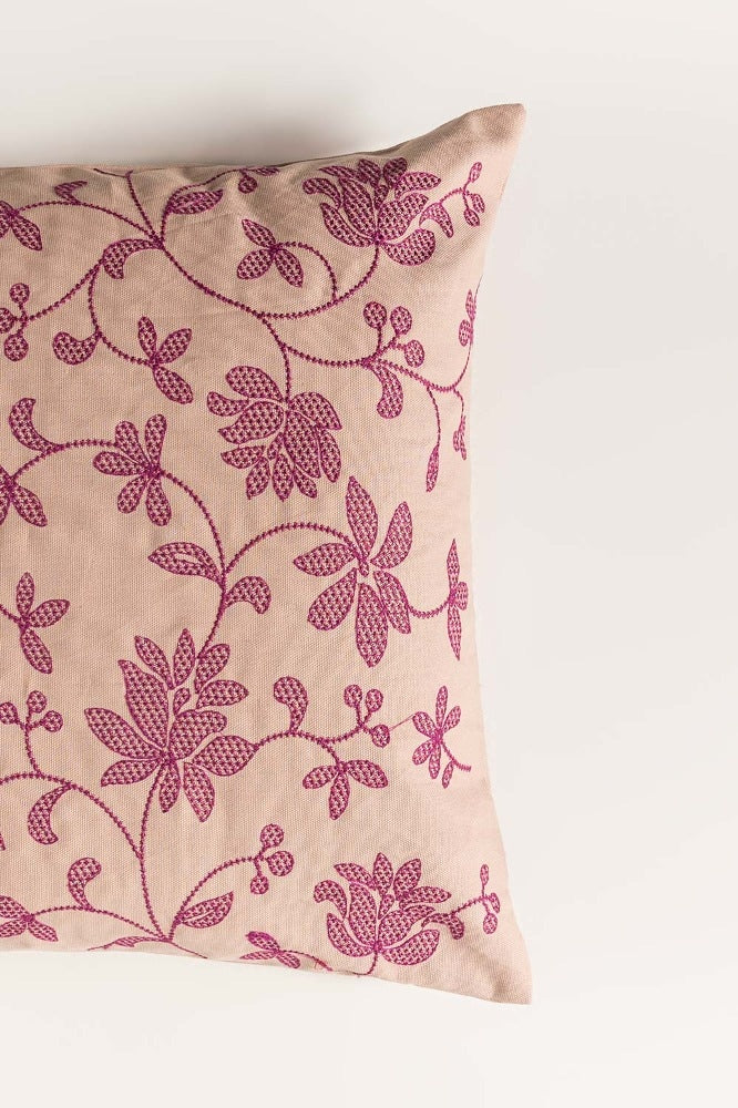Bloom-Berry Embroidered Cushion Cover