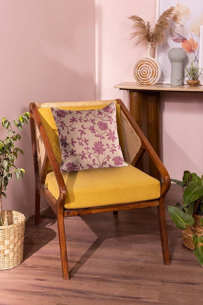 Bloom-Berry Embroidered Cushion Cover