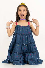 Toddler Girl Blue Blouse TGWD-2210025