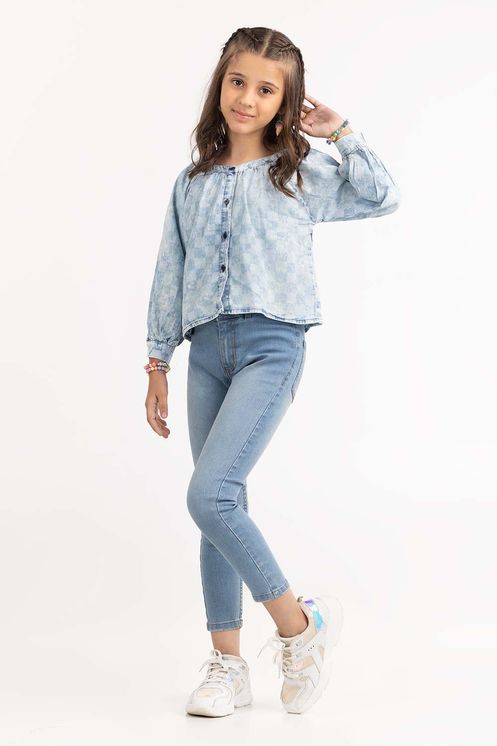 Junior Girl Blue Blouse JGWD-2210028