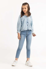 Junior Girl Blue Blouse JGWD-2210028