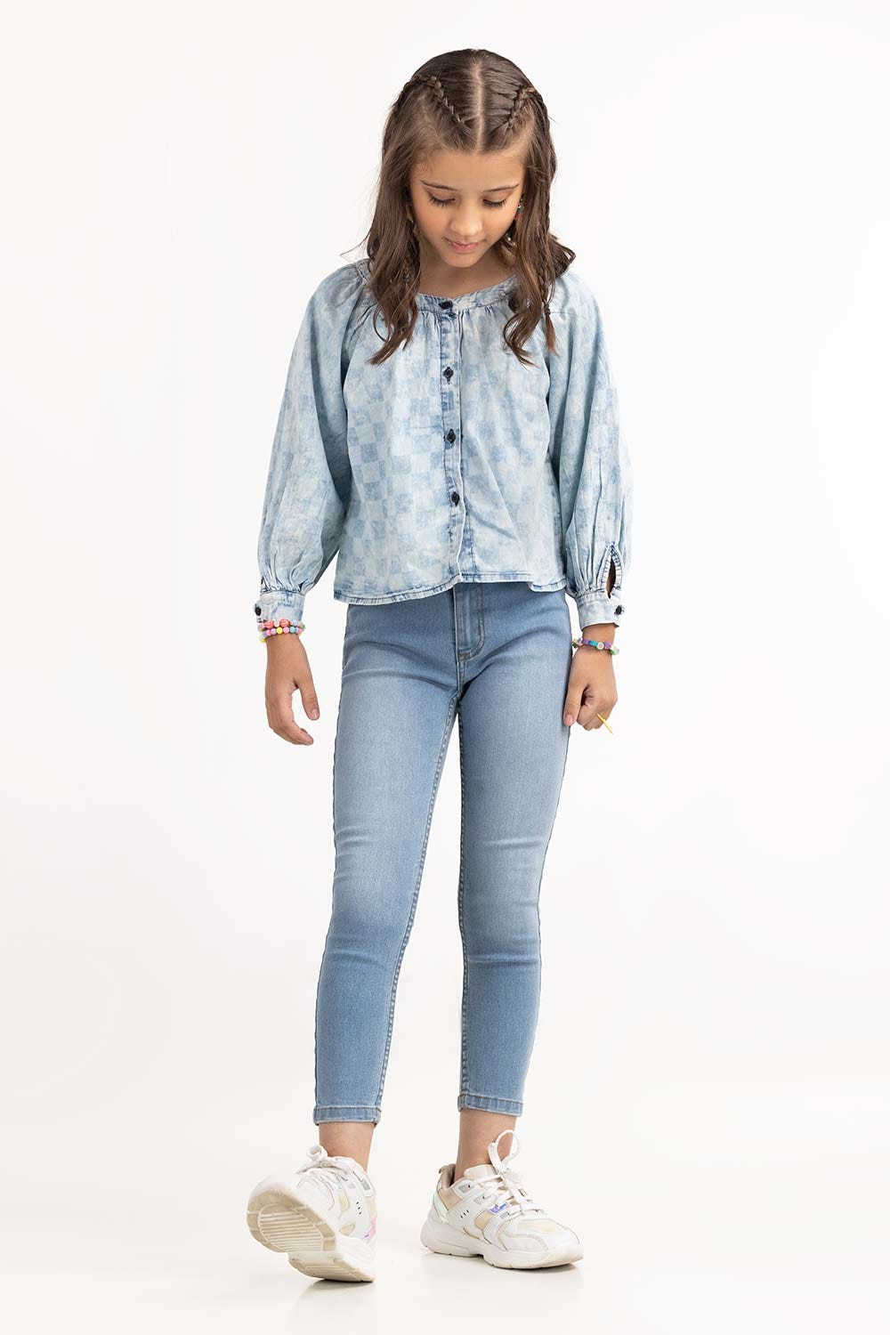 Junior Girl Blue Blouse JGWD-2210028