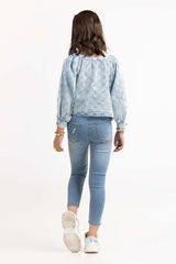 Junior Girl Blue Blouse JGWD-2210028