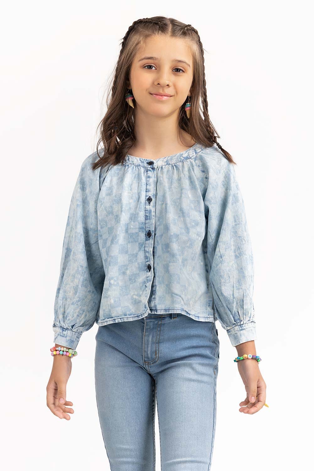 Junior Girl Blue Blouse JGWD-2210028