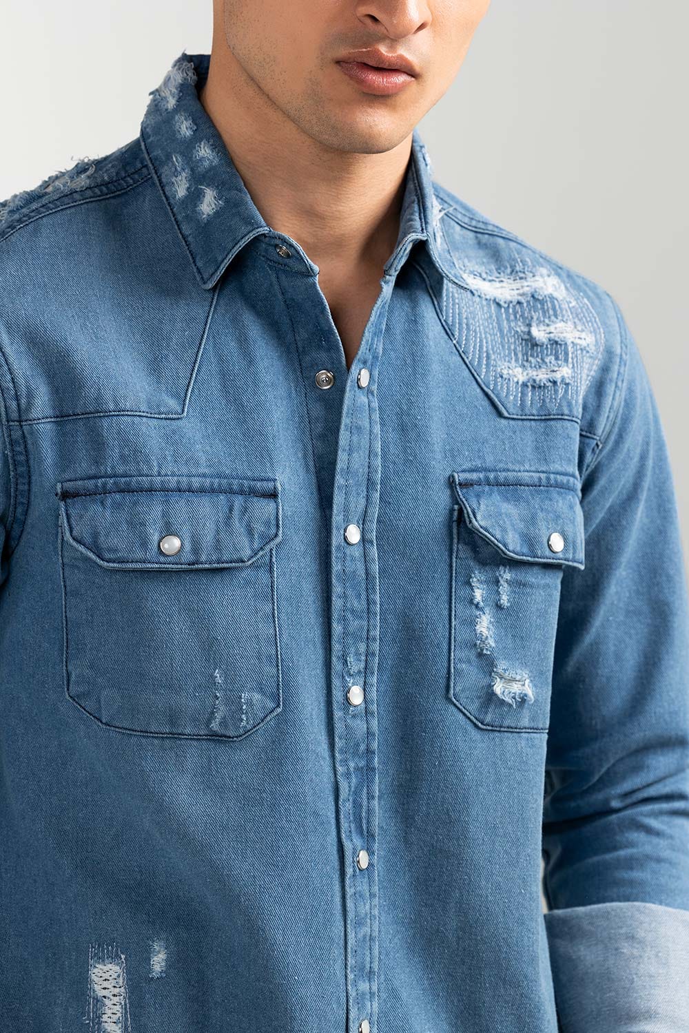 Blue Casual Shirt Denim