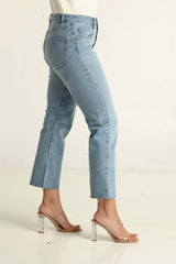 Blue Denim With Fray Hem 224-221-005
