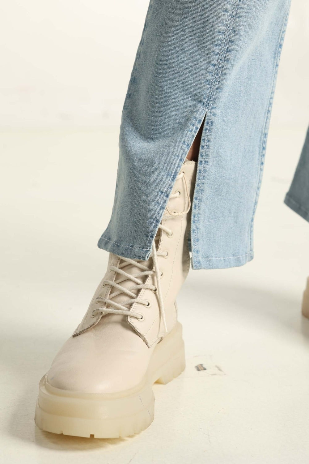 Blue Denim With Front Slit 224-221-006