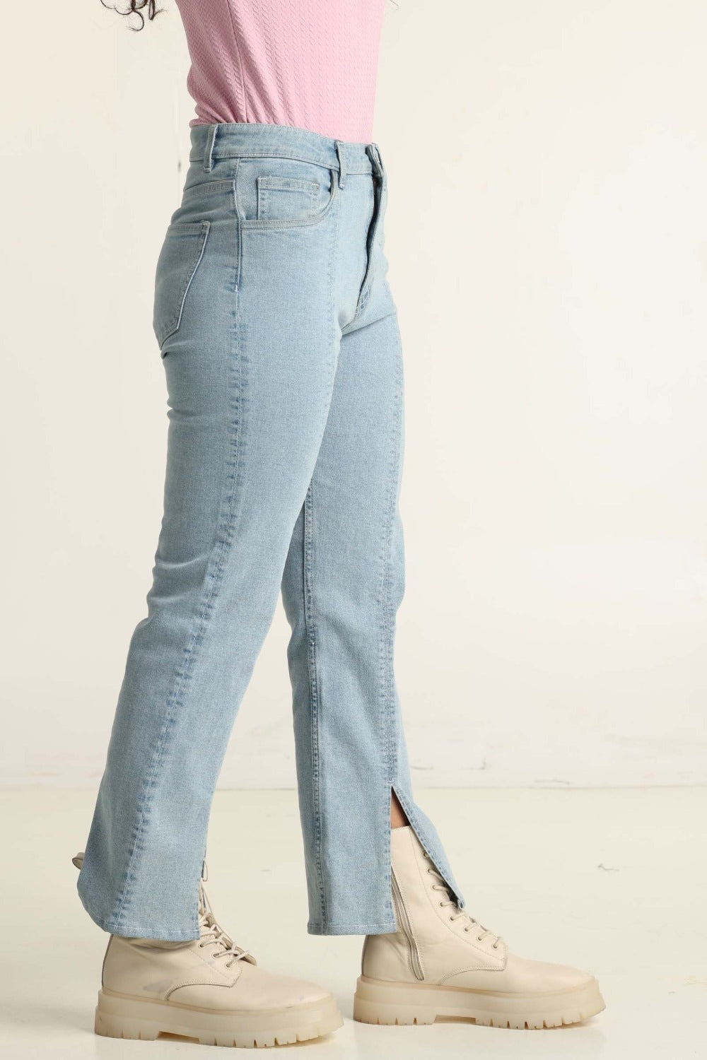Blue Denim With Front Slit 224-221-006