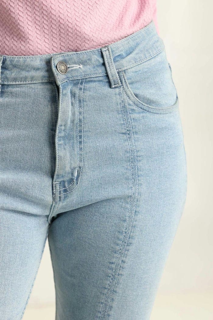 Blue Denim With Front Slit 224-221-006