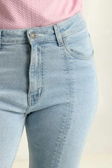 Blue Denim With Front Slit 224-221-006