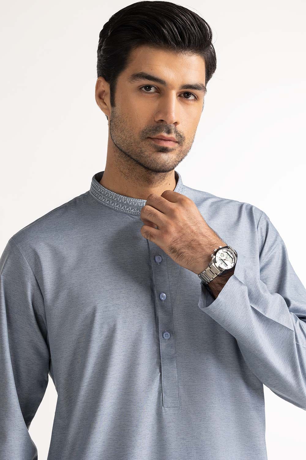 Blue Embroidered Kurta SK-E24-049