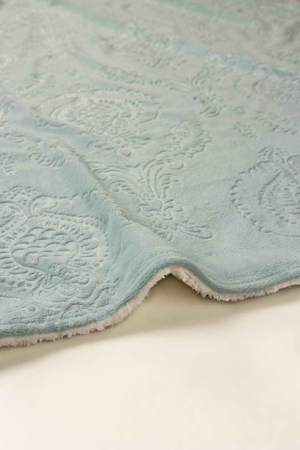 AW24-Blue Glass Double Ply Fleece Throw