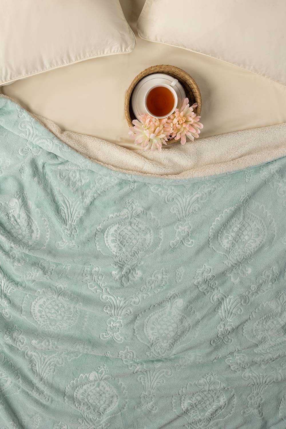 AW24-Blue Glass Double Ply Fleece Throw