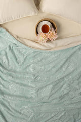 AW24-Blue Glass Double Ply Fleece Throw