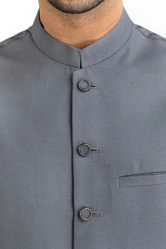 Blue Grey Basic Waist Coat