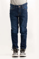 Junior Boy Blue Jeans With An Adjustable Inner Waistband 224-321-002