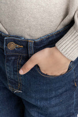 Junior Boy Blue Jeans With An Adjustable Inner Waistband 224-321-002