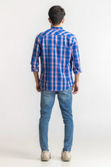 Blue Pink Checkered Casual Shirt MN-CS-SS24-107