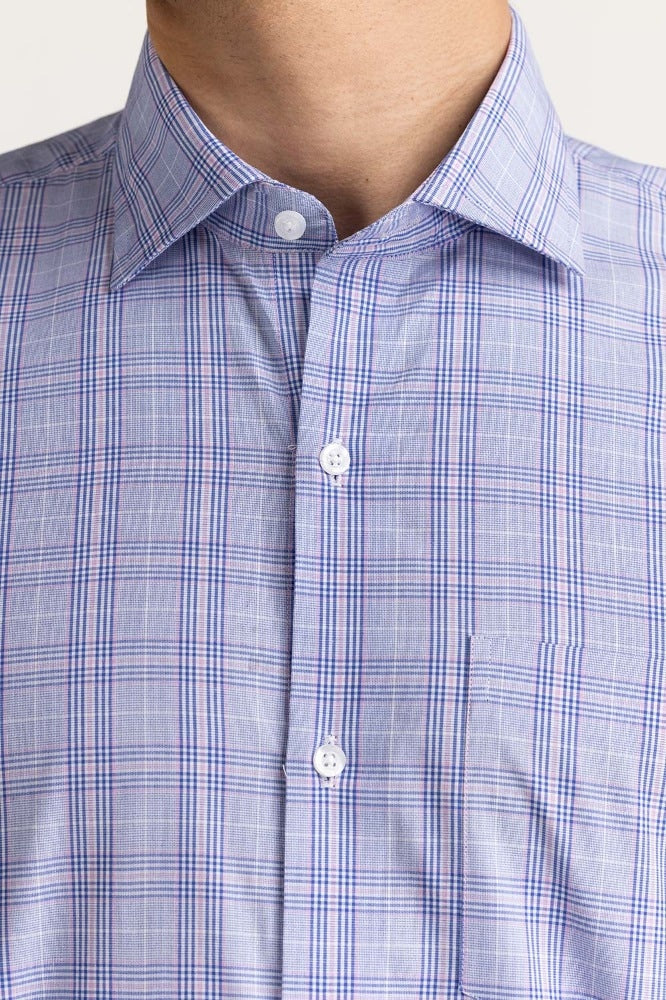 Blue Pink Yarn Dyed Formal Shirt MN-FS-YD23-004