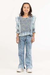 Junior Girl Blue Shirt JGWS-2210005 A