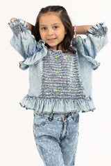 Junior Girl Blue Shirt JGWS-2210005 A