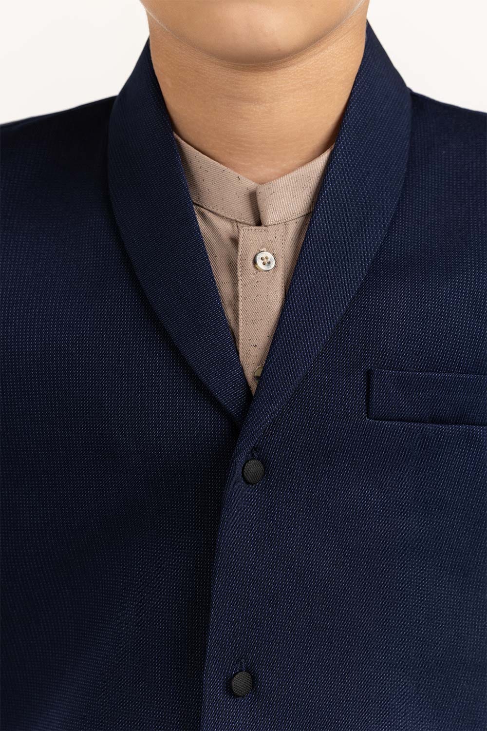 Blue Stylized Waist Coat KWC-PD23-001