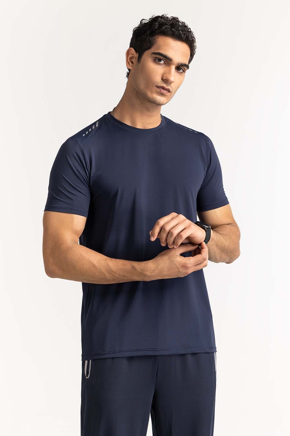 Blue Textured Tee AW-TS24-006